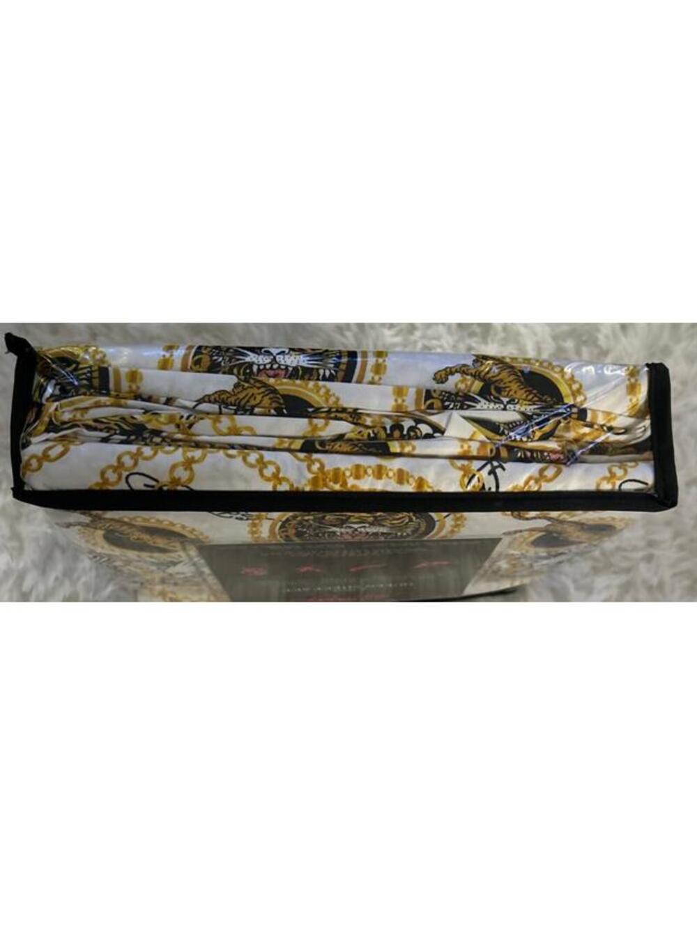 Ed Hardy White, black, Gold  Sheet Set QUEEN Tigers  Chains w/4 Pillowcases NEW! - Picture 8 of 9